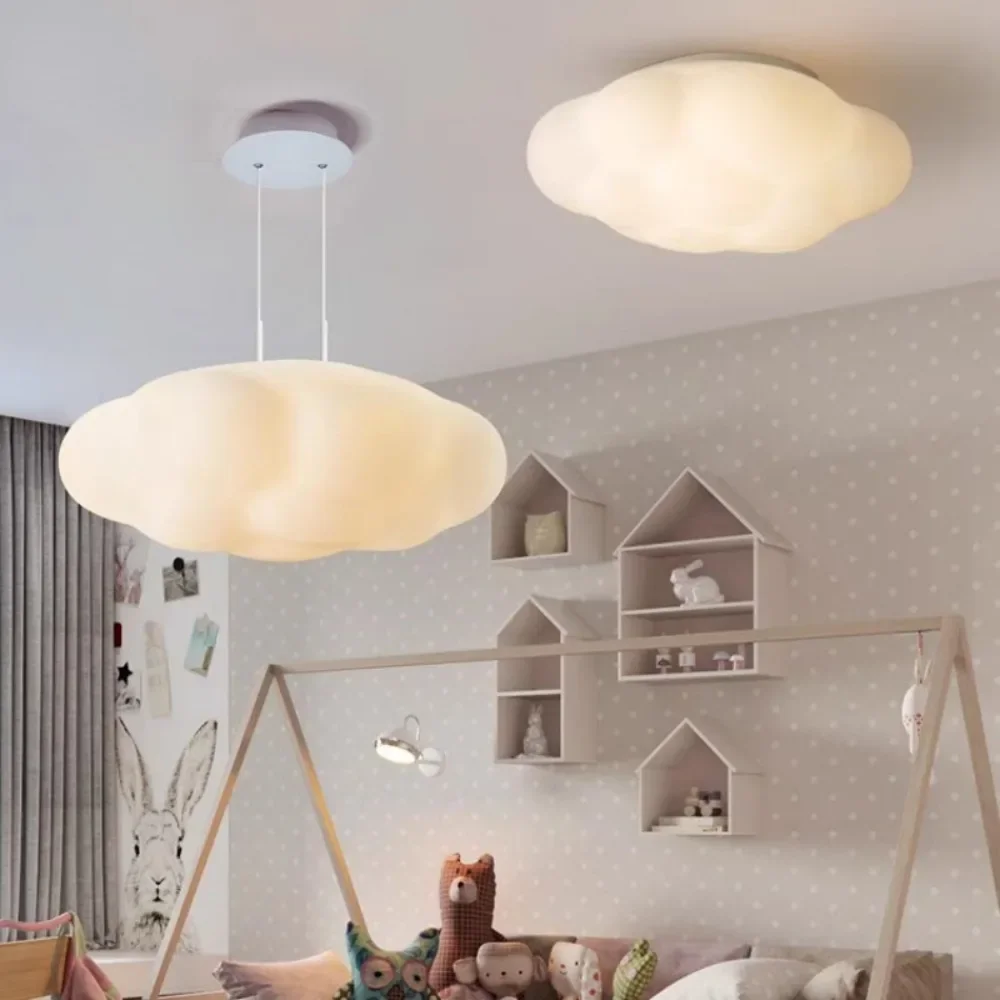 Clouds Ceiling Light White LED Chandelier for Dining Room Children's Bedroom Hall Study Lamp Creative Decorative Daily Lightings