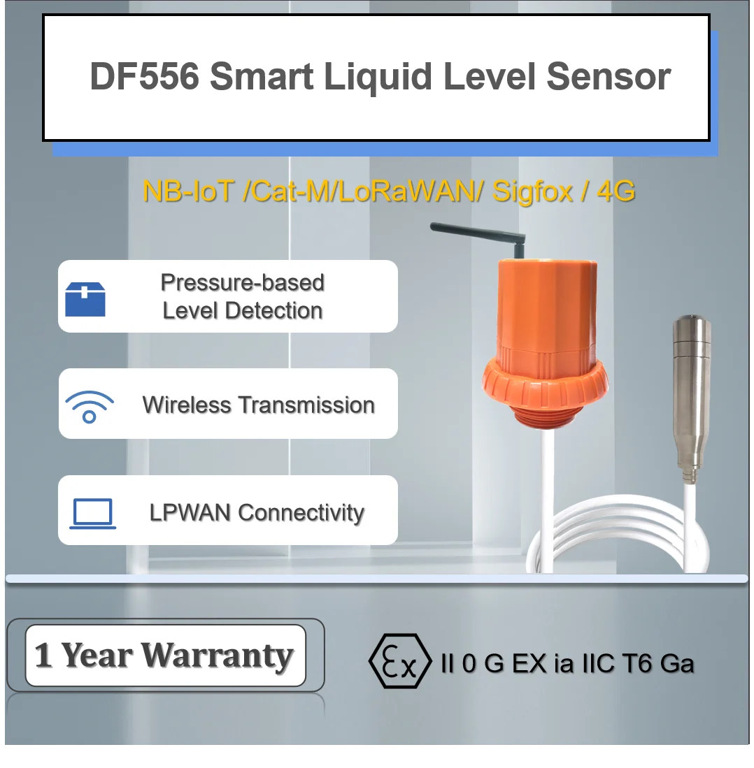 DF556  Wireless Smart Liquid Level Sensor Easy Integrated System Water Fuel Distance Fill Monitoring