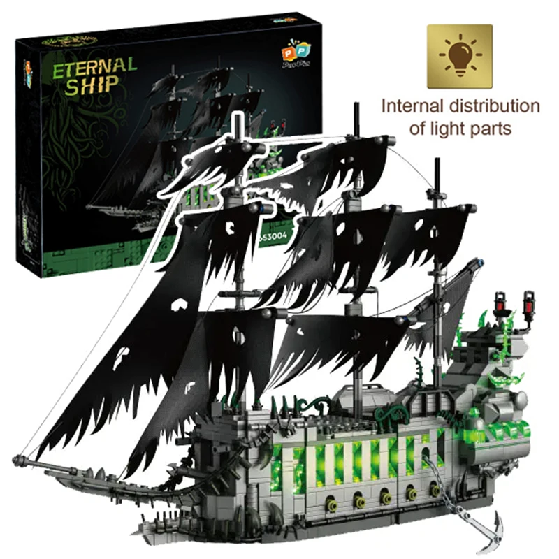 1573PCS Creative Caribbean The Flying Dutchman Pirate Ship Building Blocks Assemble Mini Bricks Toys Gifts For Teenagers Adult