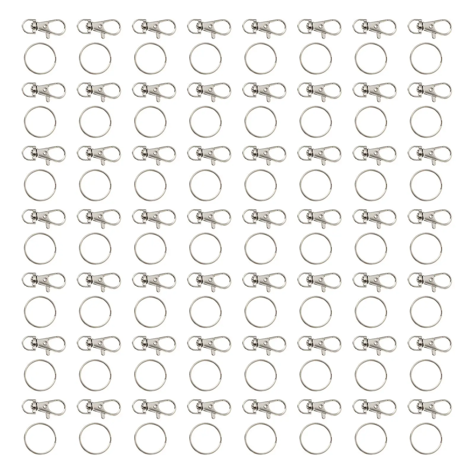 

120 шт. застежек-карабинов для ключей, универсальные, для рукоделия, для изготовления брелоков, соединительные кольца, фурнитура для ювелирных изделий