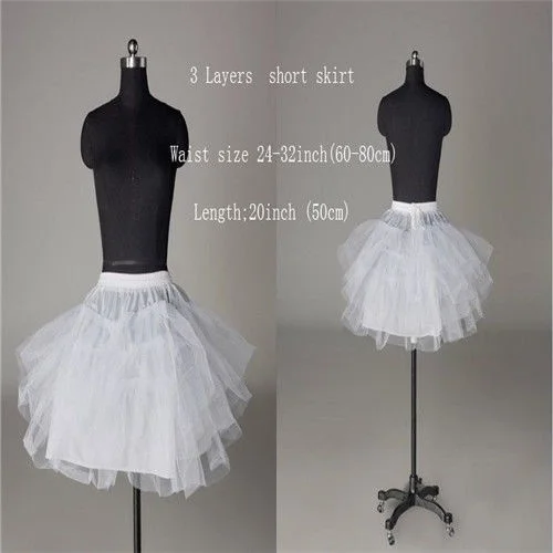 9 Style White A-Line/Hoop/Hoopless/Short Crinoline Petticoat/Underskirt Wedding