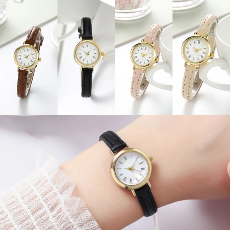 2024 Simple Women Watches Luxury Design Leather Watch Ladies Quartz Wristwatch Womens Small Round Dial Clock Reloj Mujer