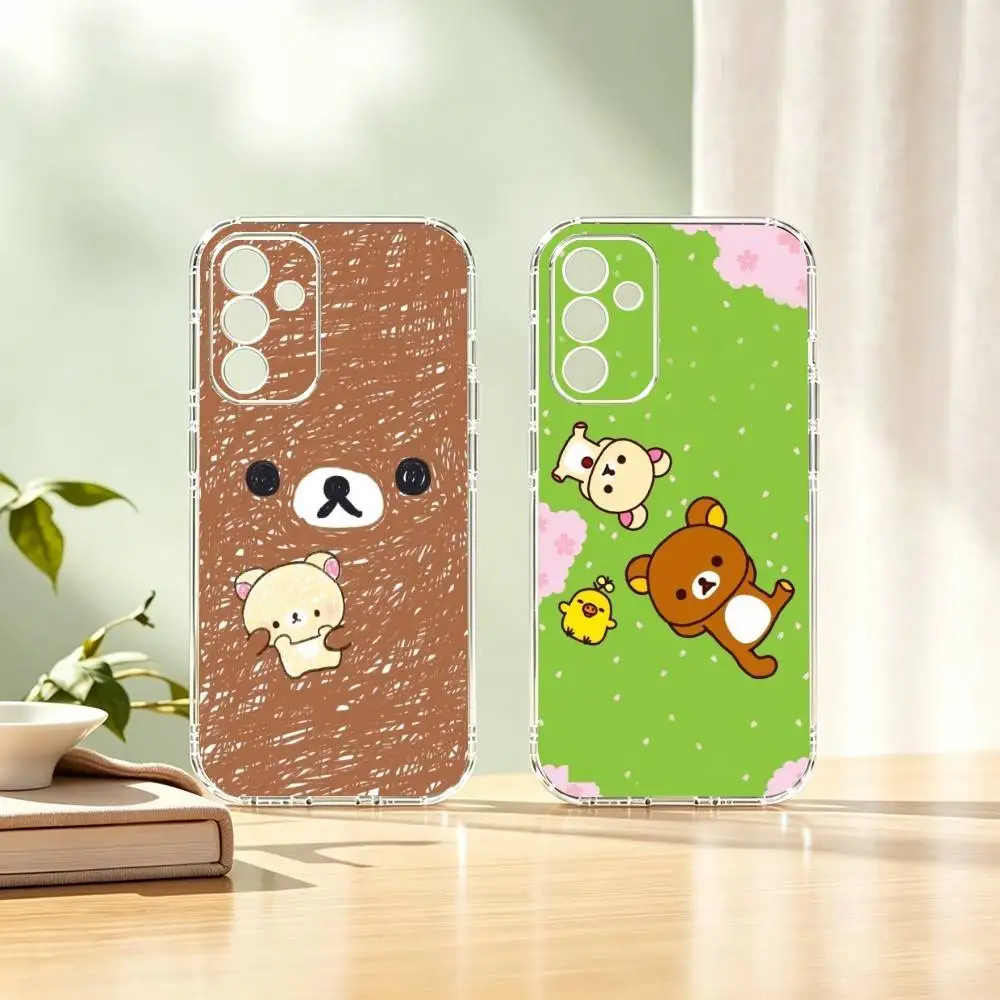 Cute Rilakkumas Gift Phone Case For SamsungA10,12,20,21S,30,31,40,50,51,52,70,71 Transparent Cover