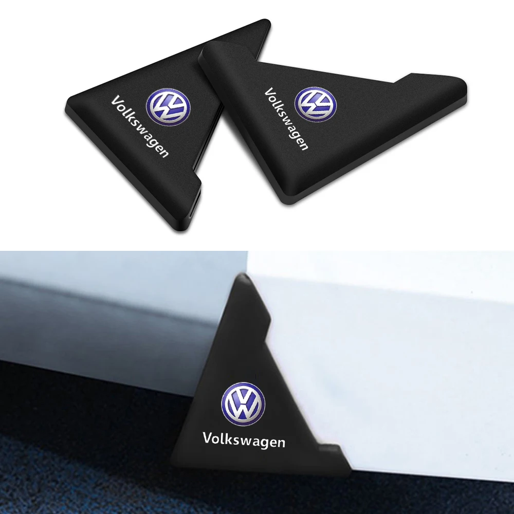 2PCS Silicone Car Badges Door Corner Cover Bumper Crash Scratch Protector Accessorie For Volkswagen GOLF Beetle Touran Scirocco