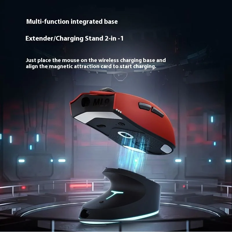 Thunderobot Ml9 Mini Gaming Mouse Tri-Mode Wireless Paw3950 Lightweight Flash Connection Customized Gaming Mouse Pc Accessories