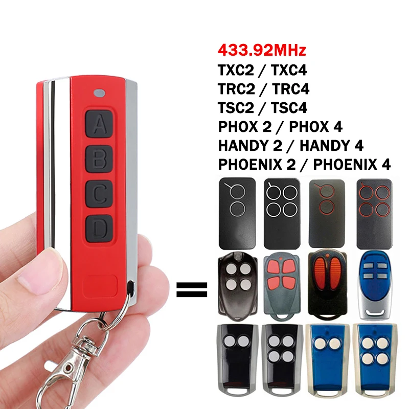 V2 PHOENIX PHOX HANDY 2 4 TXC2 TXC4 TRC2 TRC4 TSC2 TSC4 Remote Control Gate Garage Command Clone Hand Transmitter 433.92MHz