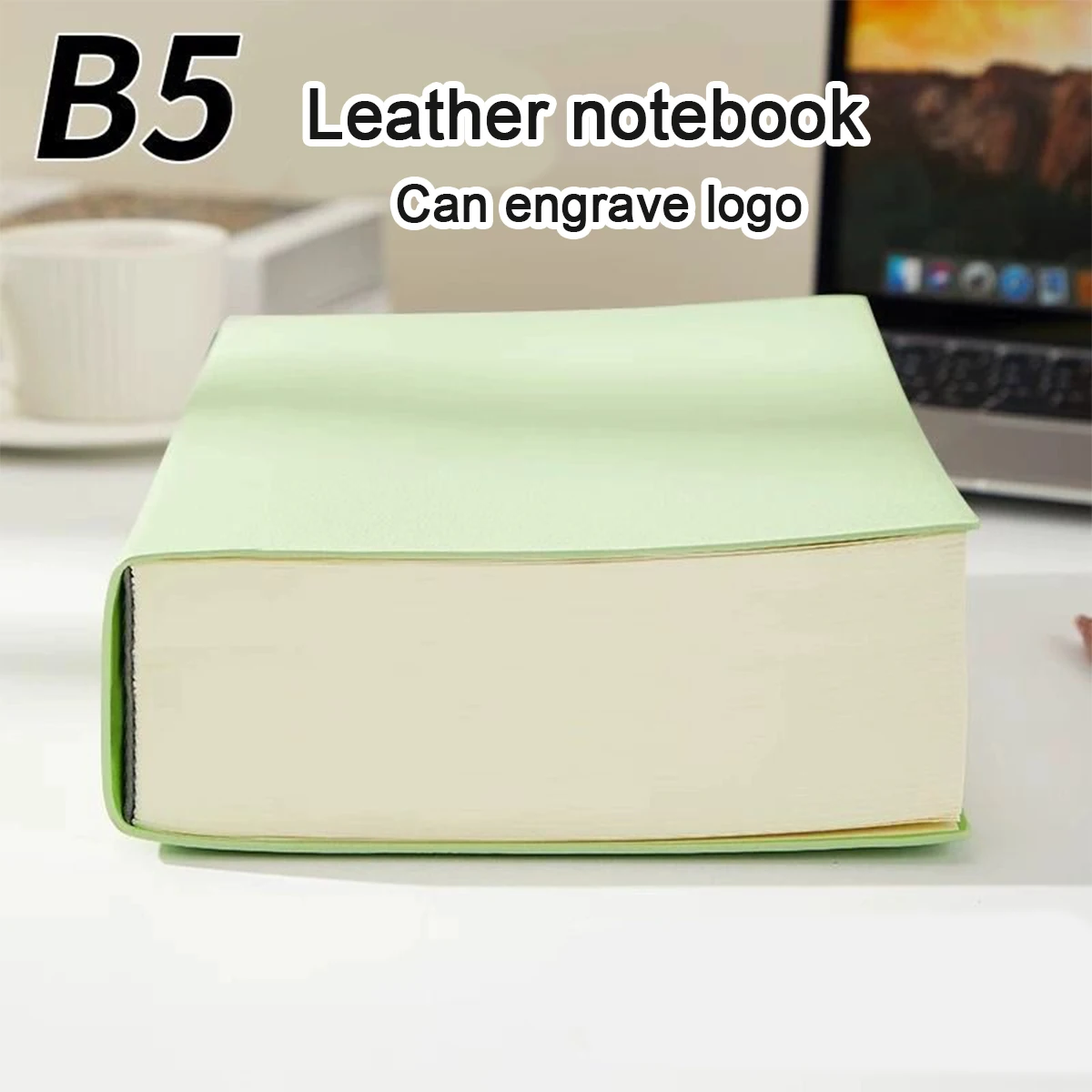 (Can Engrave Logo) B5 Super Thick Leather Student Subject Notebook, Work Meeting Recordbook, Business Notepad, Diary, 368 Sheets