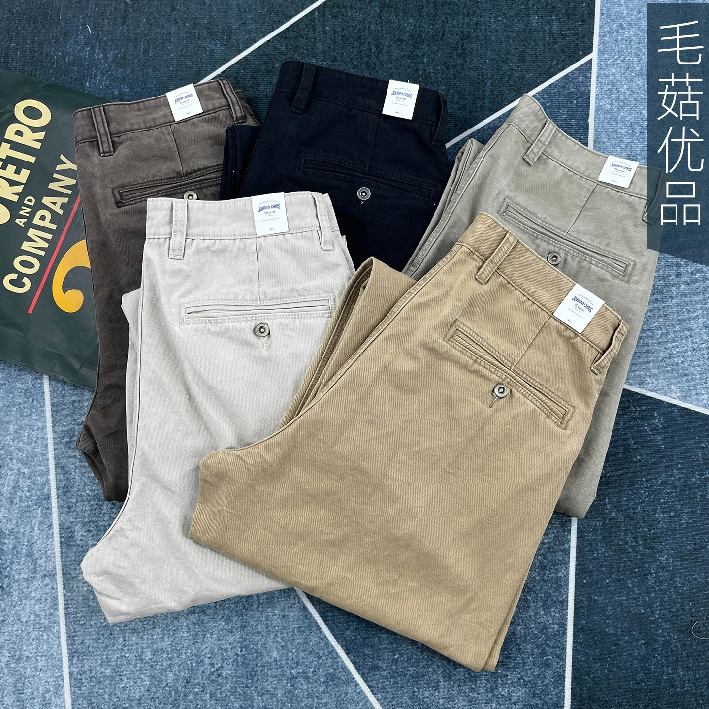 

100% хлопок, тяжелые американские повседневные брюки в стиле ретро для мужчин, осенние толстые прямые однотонные комбинезоны