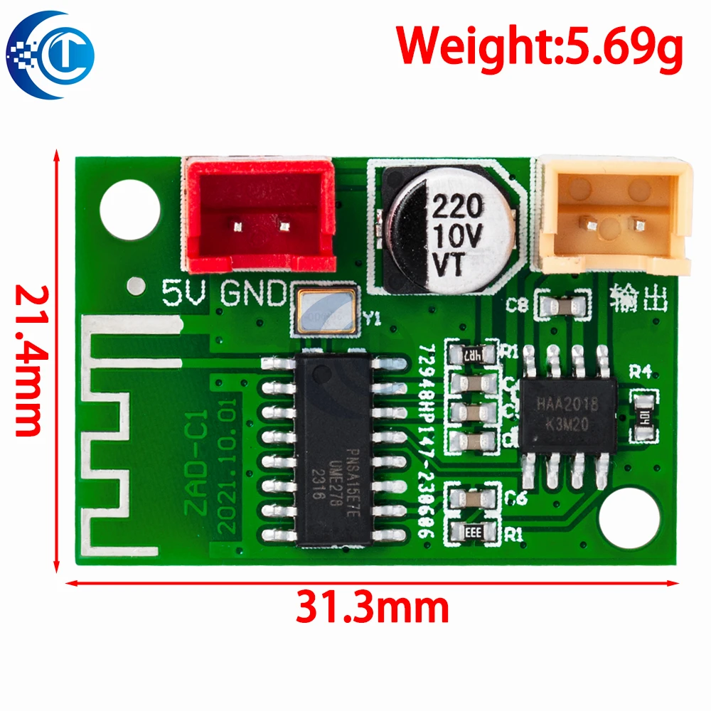 5V Bluetooth Amplifier Module 5W Mono Class D Wireless Lossless Music Player Digital Power Amplifier Finished Board