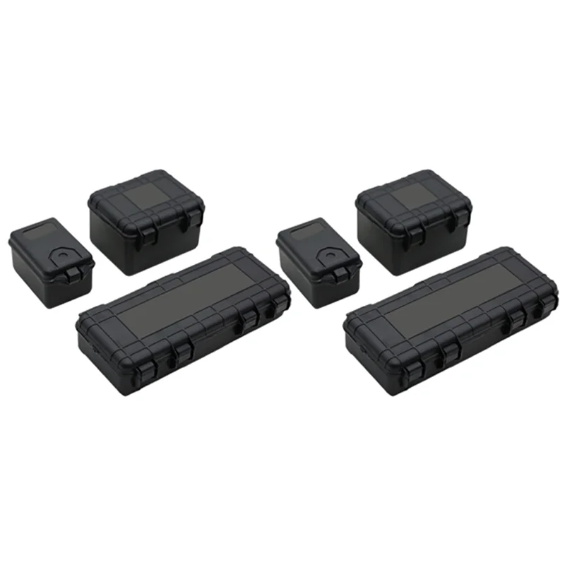 B05C-9Pcs Plastic RC Car Storage Box Decoration Tool For Traxxas Trx4 Axial Scx10 90046 D90 1/10 RC Crawler Accessories Black