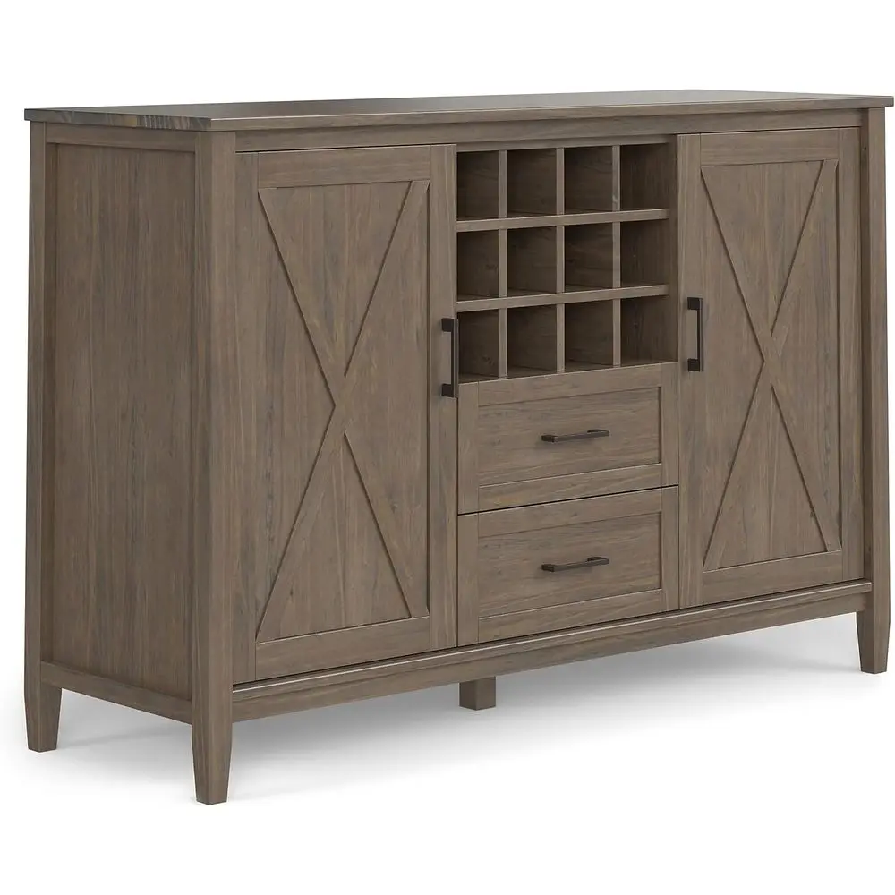 

Ela Solid Wood and Pine 54 inch x 18 inch RecTransitional Sideboard with Wine Storage in Smoky Brown or The Dining Room and Kitc
