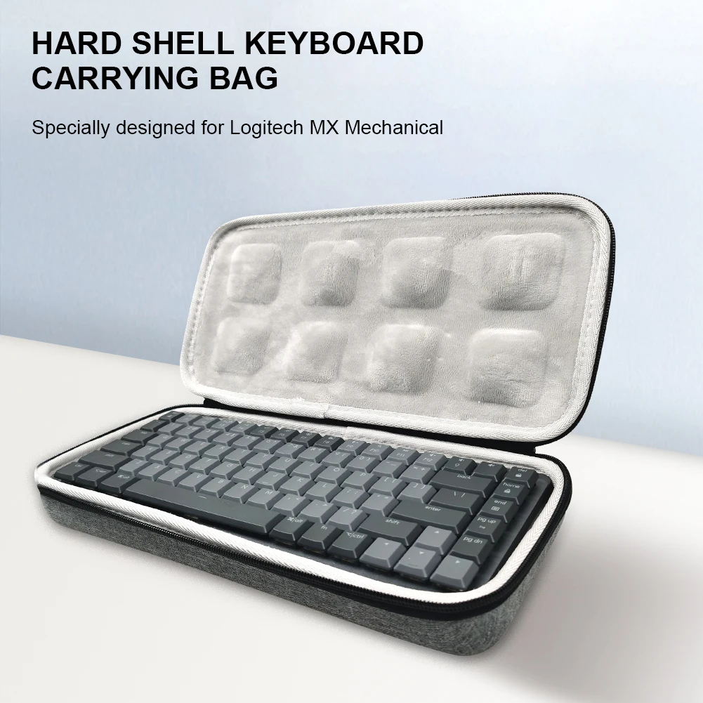 Hard Shell Carrying Case for Logitech MX Mechanical Mini/MX Mechanical Double Zipper Waterproof Keyboard Storage Bag Accessories