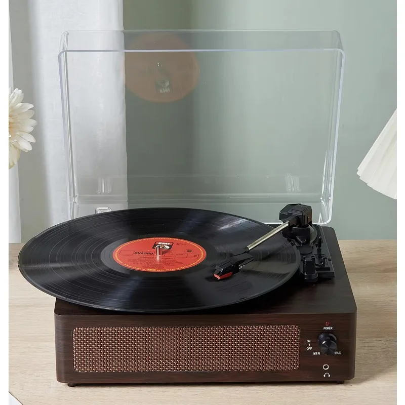 

Retro Turntable All in One Vintage Phonograph Gramophone Built-in Speaker and Subwoofer Aux-in/USB/FM Radio