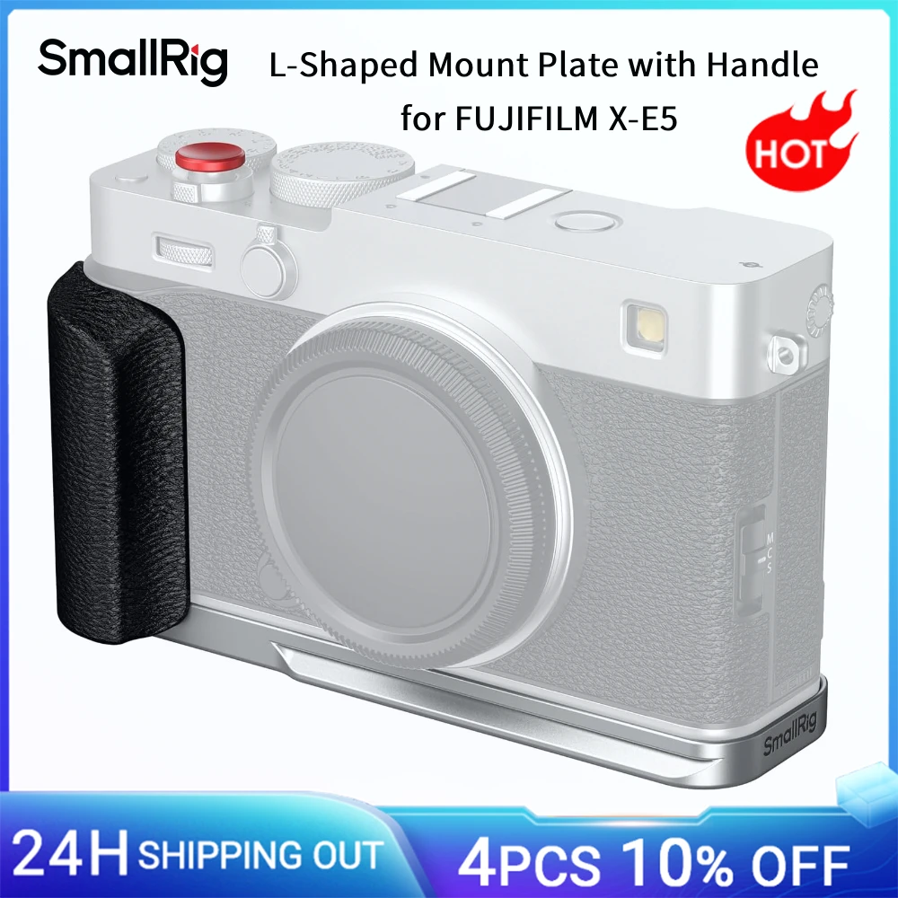 Image of SmallRig X-E5 L-förmiger Griff für FUJIFILM-Kamera mit Schnellwechselplatte für Arca mit leichtem Silikon-Handgriff und Auslöseknopf