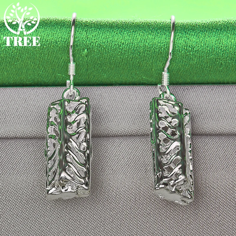 18K Gold Triangle Cube Drop Earrings For Women Party Engagement Wedding Fashion Charm Jewelry Birthday Gifts - view 6