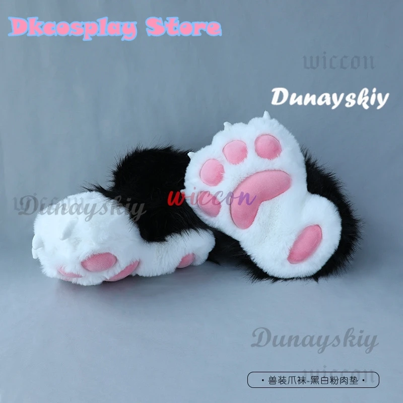 8 Colors Large Plush Cosplay Costume Furry Animal Paw Shoes Cat Paw Cute Plush Fursuit Animal Foot Socks Christmas Birthday Gift