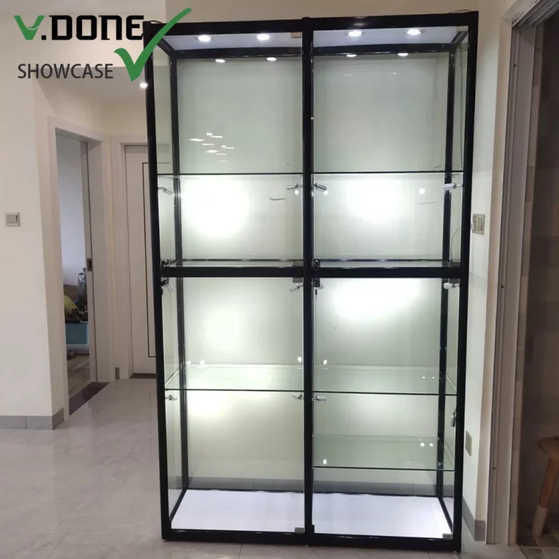 custom.Factory Direct Sale Mobile Phone Shop Decoration Glass Showcase Mobile Shop Counter Design Cell Phone Display Glass Cabin