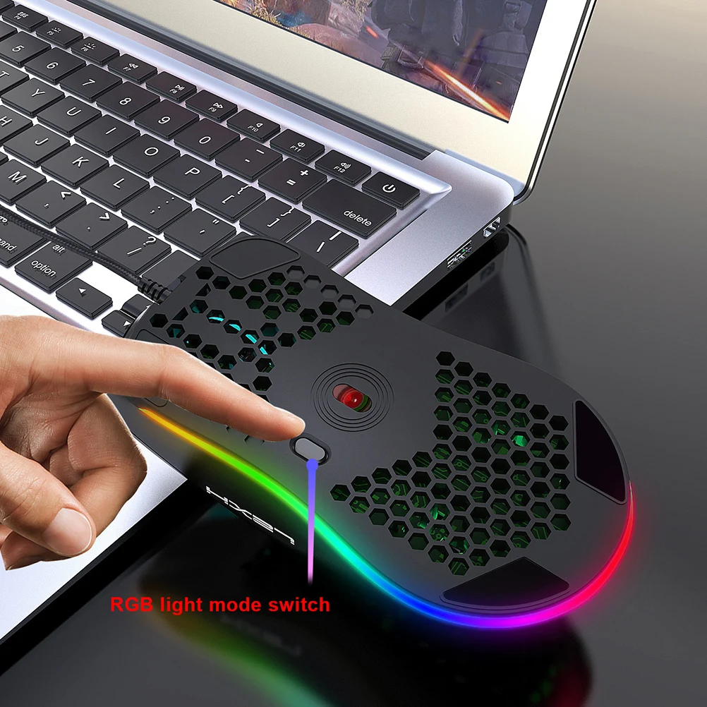 

6-уровневый регулируемый 6400 точек на дюйм Rgb игровой программируемый 6 клавиш Plug Play эргономичный компьютерный дизайн светящийся красочный Rgb