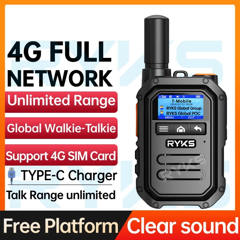 

Walkie Talkie LTE POC Network Radio Sim Card Professional Walkie Talkie 5000km Long Talk Range 4g Handheld