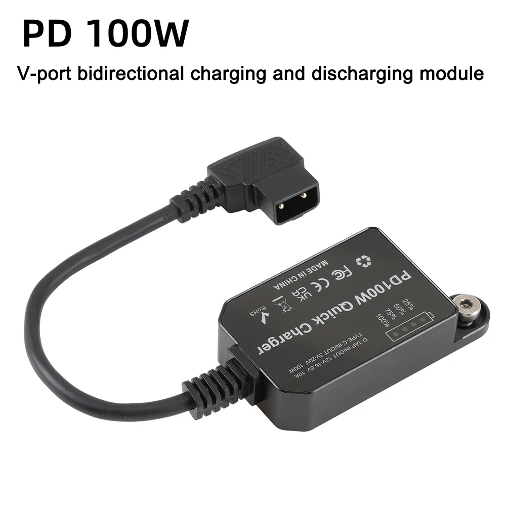 

V-port Battery Fast Charging Bidirectional Charging And Discharging Module Charger PD 100W D-TAP to TYPE-C Adapter Dummy Battery