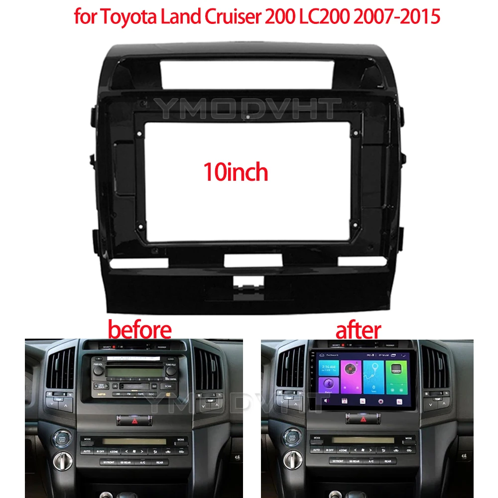 

10inch Car Radio Fascia for Toyota Land Cruiser 200 LC200 2007-2015 Special Dash Trim Kit GPS Navigation Frame Panel
