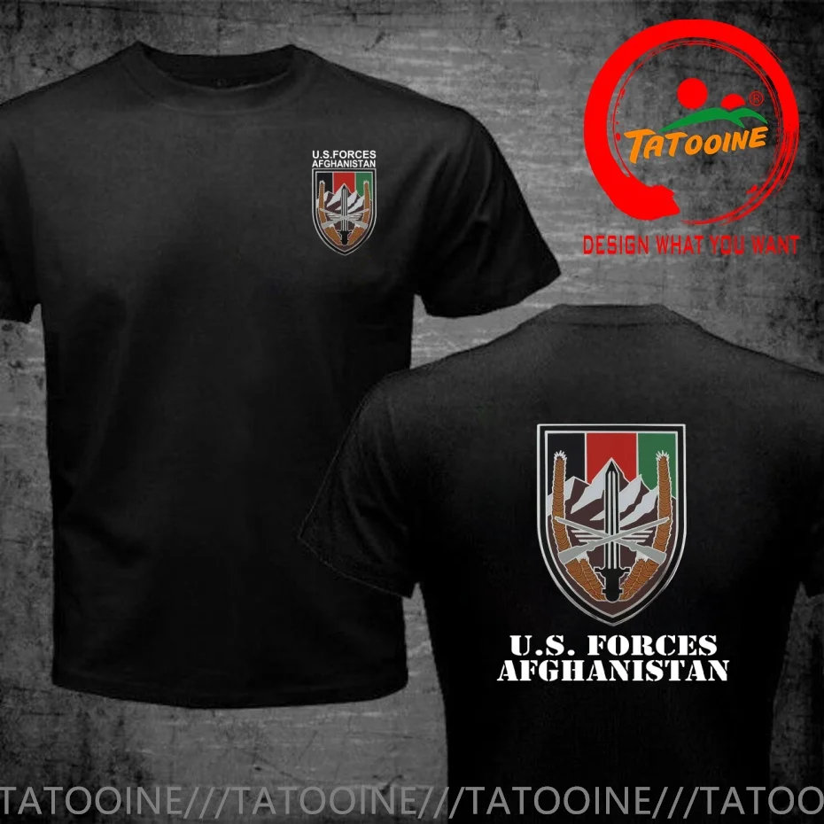 US ARMY Airborne U.S. FORCES AFGHANISTAN COMBAT SERVICE T Shirt Men Fashion Trendy Casual Clothing Stylish Tops Tee Shirt Leisur