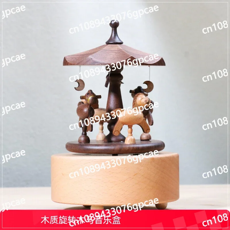 Wooden Carousel Music Box Vintage Music Box Sky City Birthday Gift Girl Girlfriend