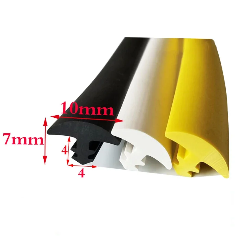 

Gap Cover Rubber T Strip for Cable Glass Metal Wood Panel Edge Encloser Shield Seals 10x7mm White Yellow Black Brown Khaki Green