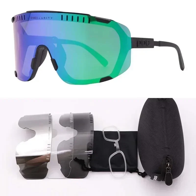 Polarized 4 Lens Cycling Sunglasses Men Women Sport Mountain Bike Bicycle UV400 Glasses MTB Myopia Eye Windproof Eyewear