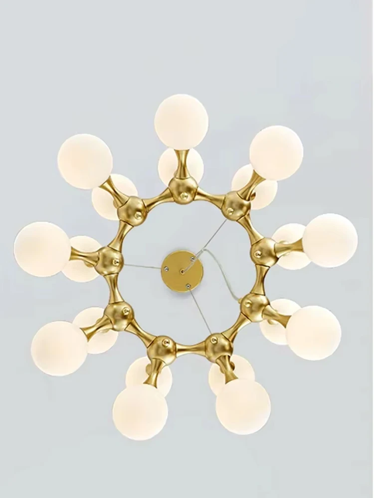 Art Glass Balls Ceiling Chandeliers LED Hanging Lamps Living Room Decor Cottage Lighting Fixture Home Lustre Lampara