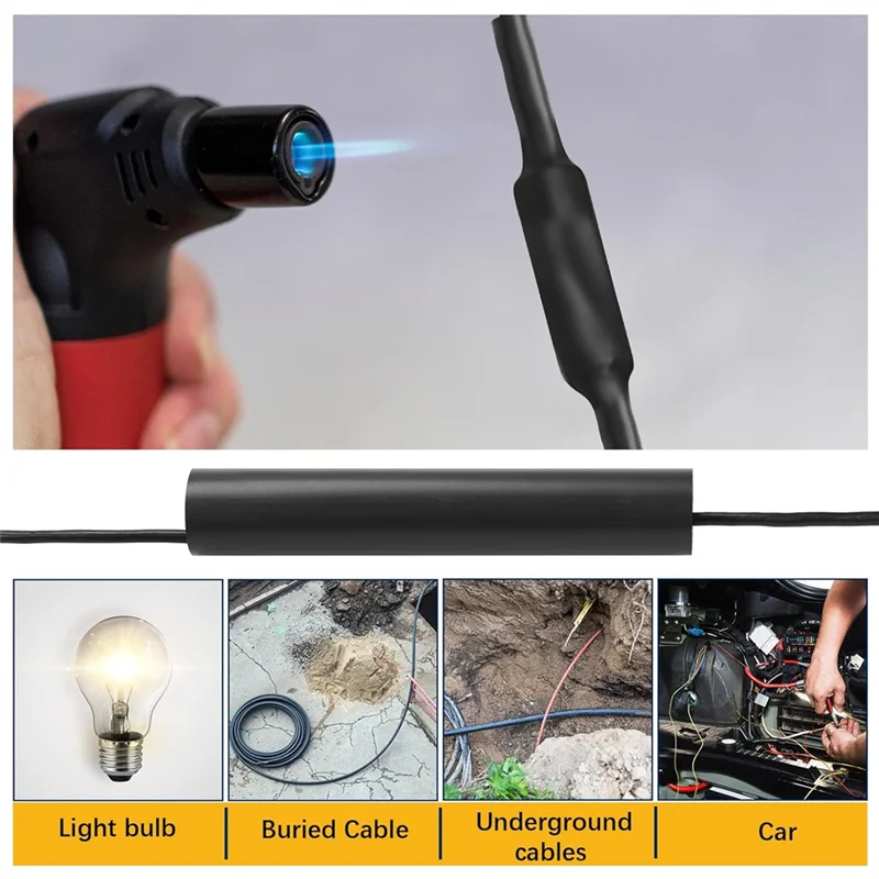 Kit de empalme de cables subterráneos (1 juego), mangos de hasta 600 voltios, adecuado para cableado de enterrado directo de rango Uf de 14/3 a 8/3