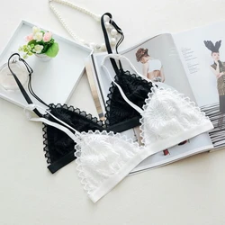 The New Lace Triangle Up Lace Bralette No Steel Ring Seamless Bras Sexy Women Thin Pad Bra Summer Breathable Brassier