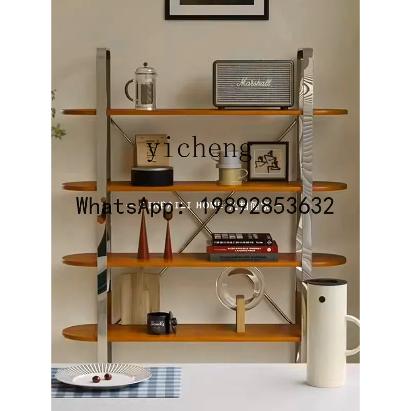 X1   stainless steel multi-layer shelf office decoration wall ornament display rack living room floor partition screen