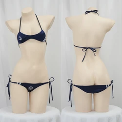 Anime Fleet Captain Navy Bikini Set Pirate Sailor Swimsuit Underwear Cosplay Costumes Japanese Girl Swimwear Role Play Outfits