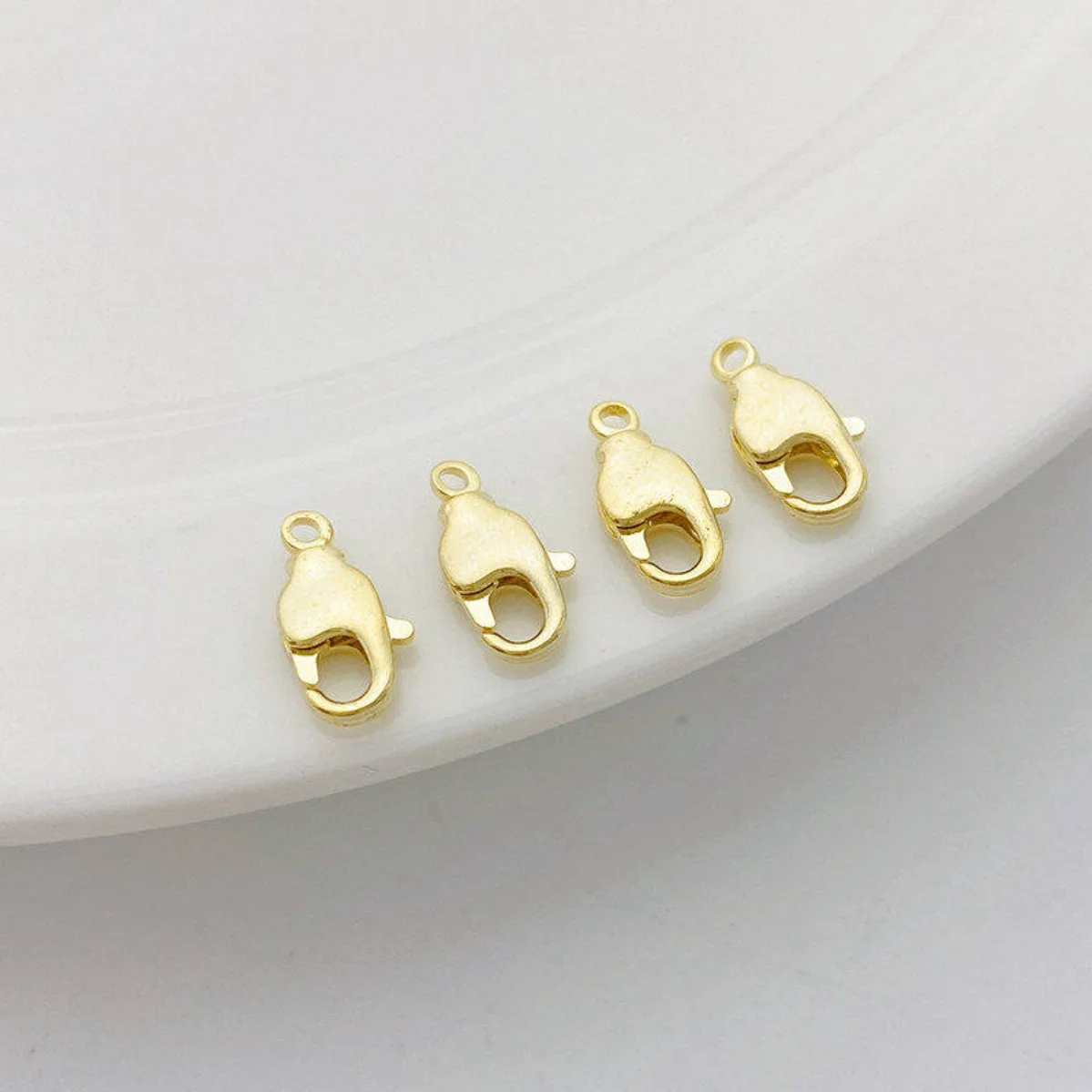 Universal Rotary Buckle 14K Gold Plated Lobster Clasp DIY Bracelet Necklace End Connection Spring Buckle Jewelry Findings