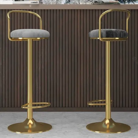 European Gold Bar Stool Luxury Metal Design Minimalistic Modern High Bar Chairs Living Room Taburetes De Bar Home Furniture