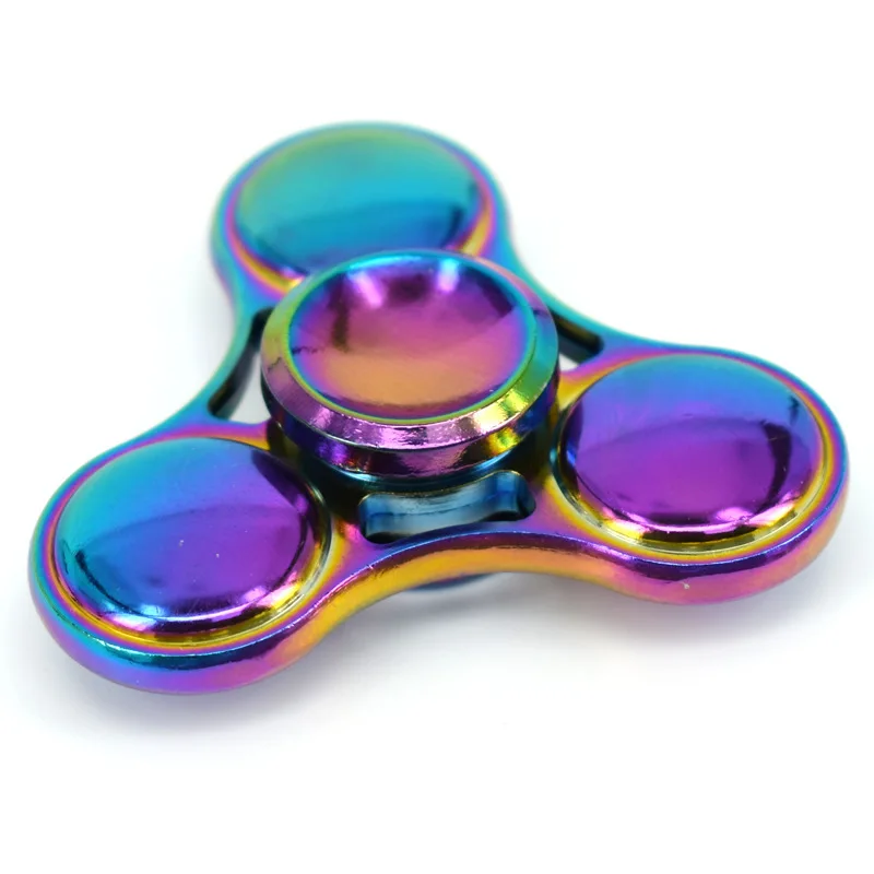 Colorful Spinning Triangle Fingertip Gyro Triple Leaf Cool Alloy Hand Spinner EDC Interfinger Gyro Relieve Stress Toys Gifts