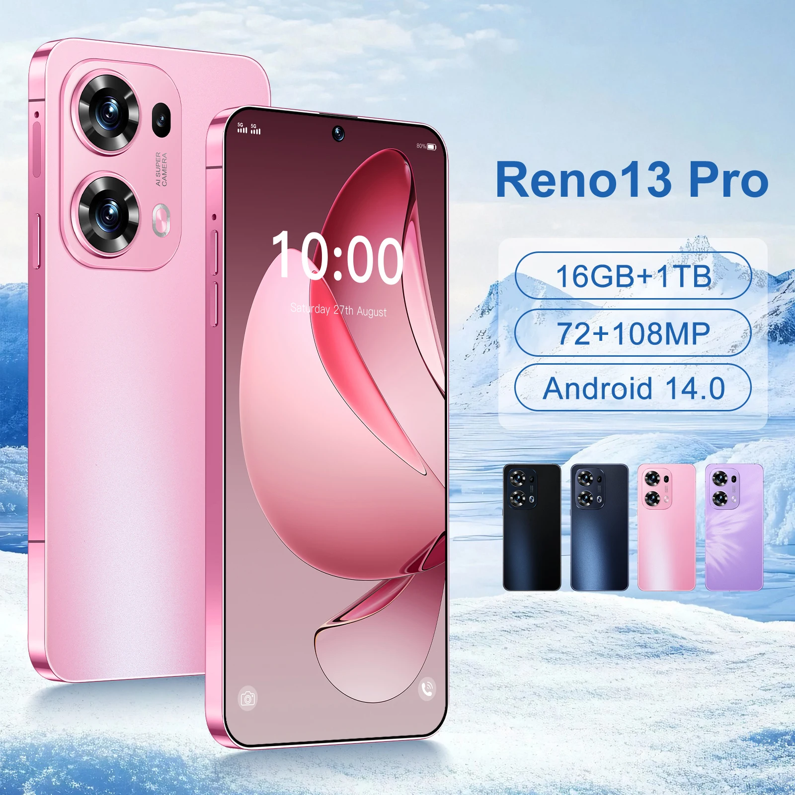 

ГОРЯЧИЙ 2025 Новый Reno 13 Pro 7.3HD Global Edition Оригинальный смарт-акумулятор с двумя картами 7800 мАч