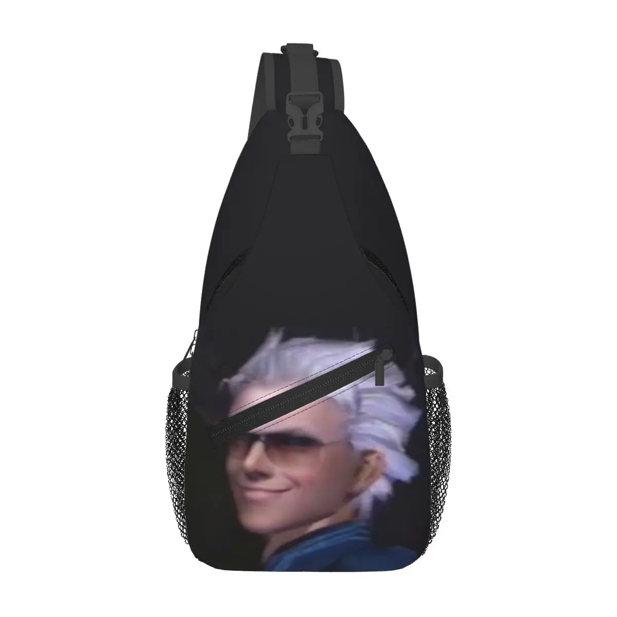 

Vergil From The Devil May Cry Series Chest Bag Men Sling Crossbody Backpack Chest Bag Travel Hiking Daypack Shoulder Bag