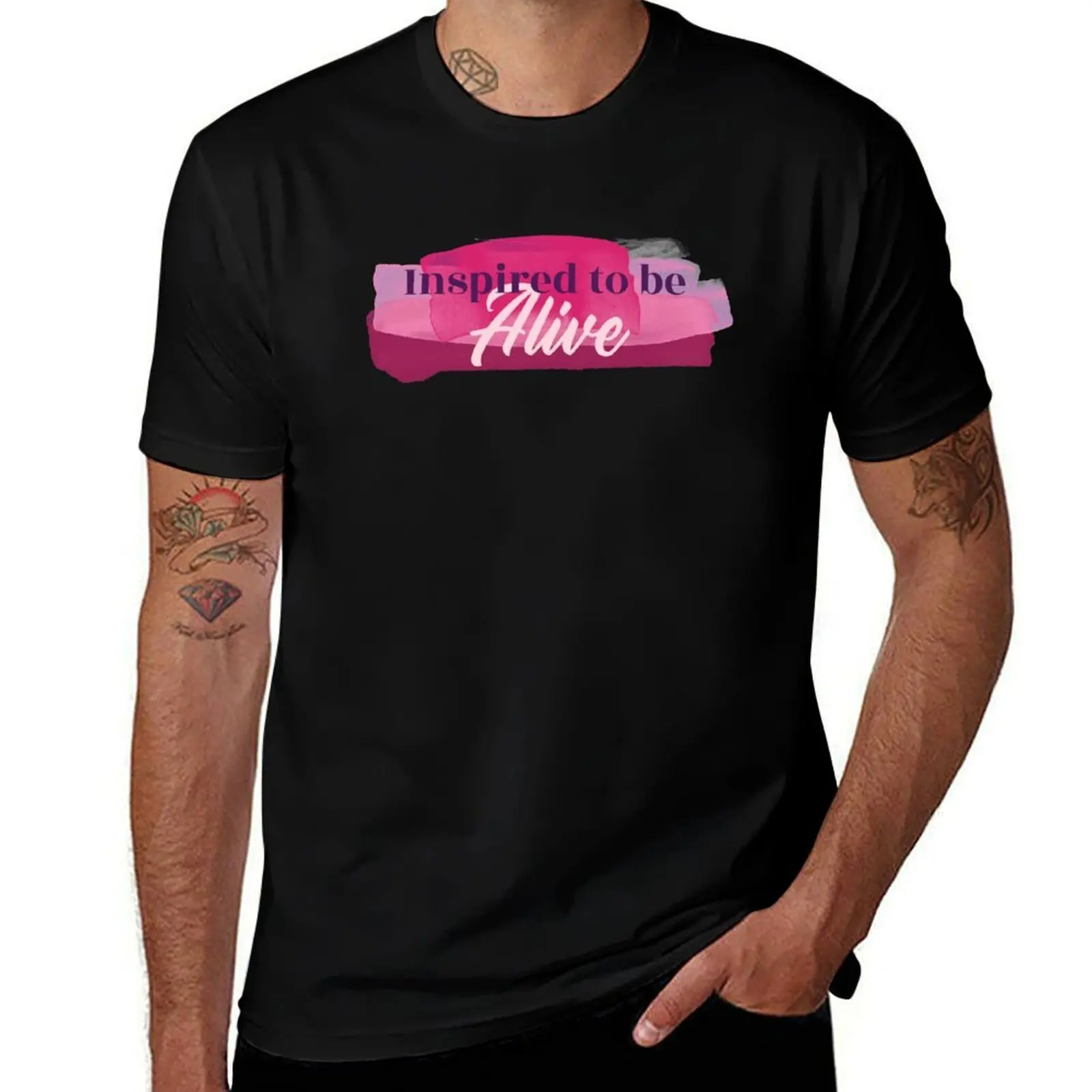 T-shirt Inspired to be Alive à manches courtes avec imprimé assorti