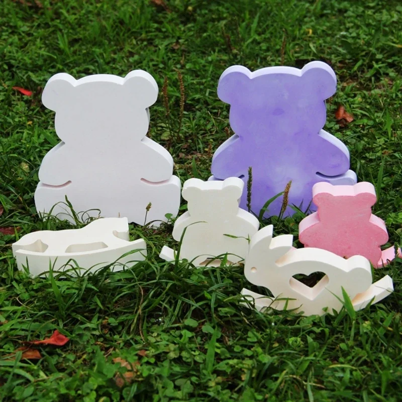 2Pcs Bear Silicone Molds For Chocolate Candy Cake Decoration Cupcake Top, Bear Silicone Clay Molds Bear Plaster Molds