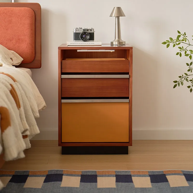 

solid wood bedside table home bedroom storage cabinet storage bedside table