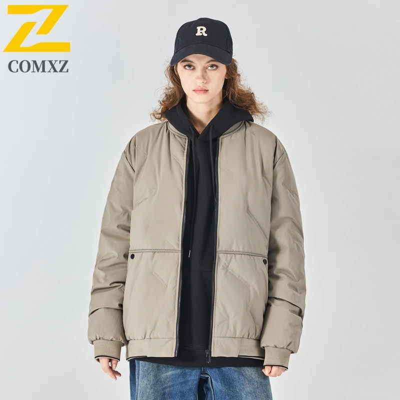 2025 جديد كبير الحجم الشتاء سترة الرجال زي بيسبول القطن ريشة سترة سميكة الدافئة ملابس خارجية في الهواء الطلق الشارع معطف الموضة الدافئة