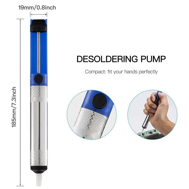 Aluminum Alloy Desoldering Pump Manual Vacuum Solder Sucker Pen Strong Suction Tin Removal Gun PCB Soldering Repair Tool