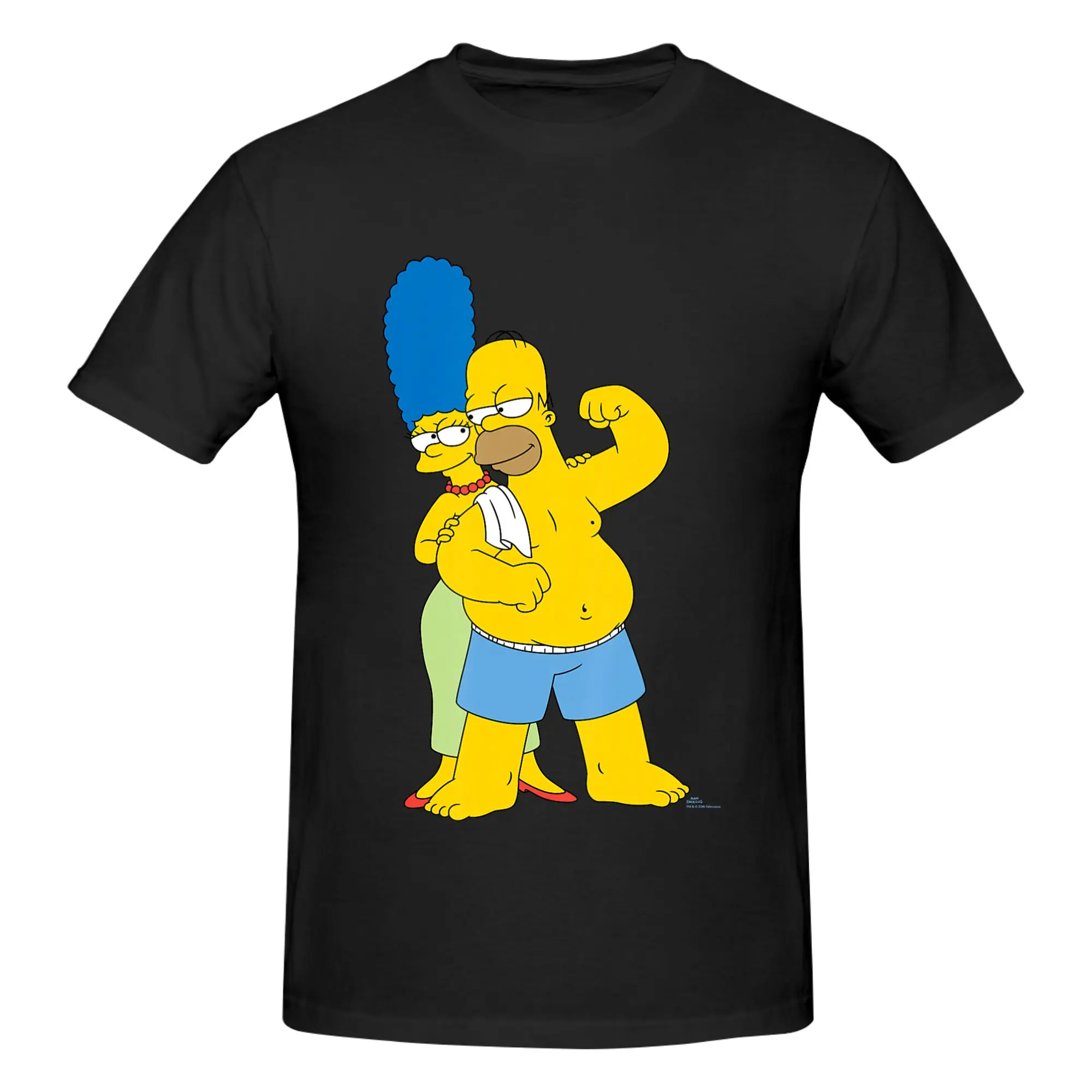 1 Piece Marge Funny Graphic 100% Cotton T-Shirt Homer Simpsons Tops Tees For Men