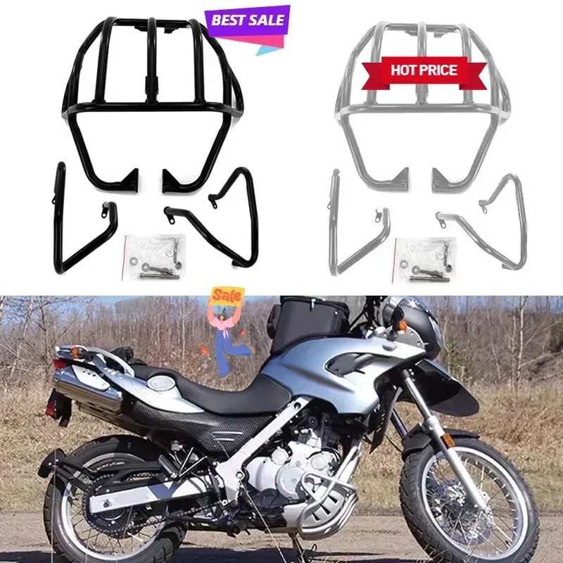 

Motorcycle Accessories Upper+Lower Engine Guard Crash Bar Highway Protector Fit for BMW G650GS Sertao 08-16 F650GS Dakar 99-08