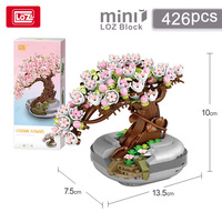 LOZ Plant Series potted Cherry tree potted succulent Rose Eternal Flower bouquet model building blocks for girls and girls