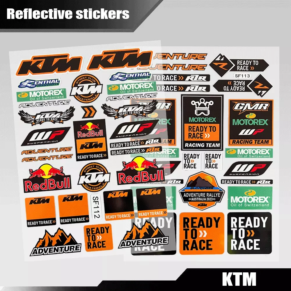 

Reflective Motorcycle Sides Strips Stickers Motorbike Sponsor Logo Decor Decals for Helmet Tank Tail Box Exhaust Pipe