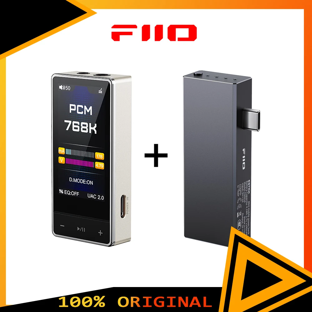 FiiO QX13 Portable Earphone AMP 8 Channel DAC ES9027SPRO Decoder 1.99“ Screen 3 Support 768KHz/32bit DSD512 MQA HIFI Amplifer