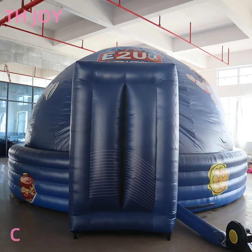 nave aerea veloce a porta, 2025 nuova tenda gonfiabile per planetario con stampa completa Tenda a cupola per proiezione per l'educazione scolastica